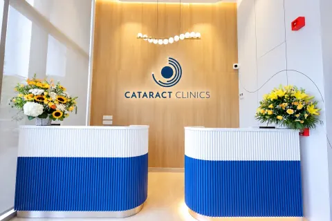 State-of-the-art cataract surgery center reception and consultation clinic in Hyderabad